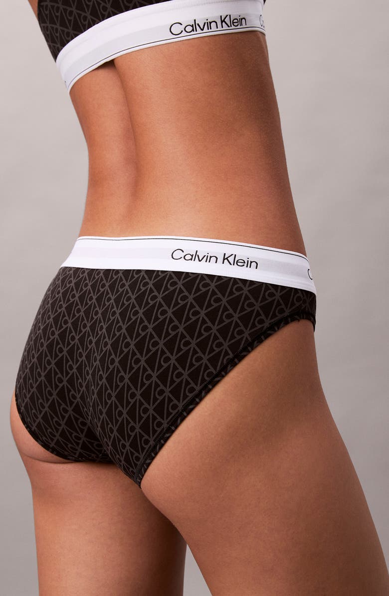 Calvin Klein Logo Bikini, Alternate, color, Black Seamless