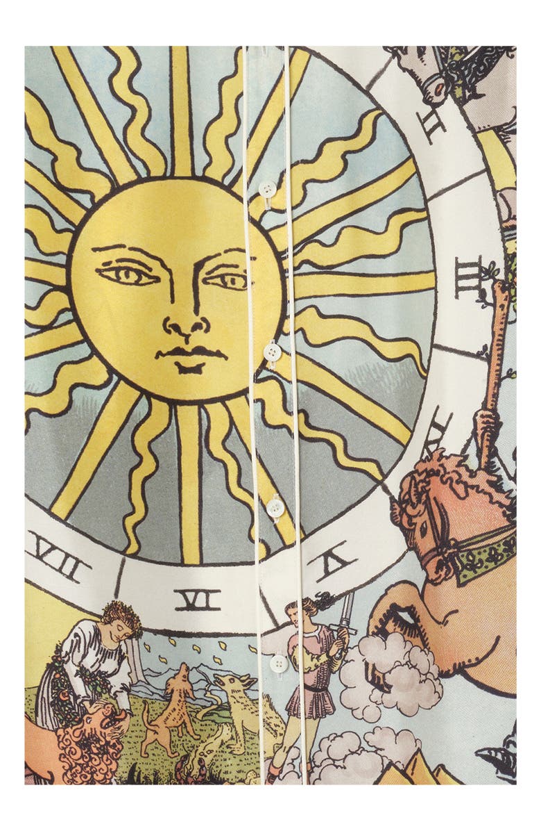 Burberry Tarot Silk Shirt, Alternate, color, Seaside Blue