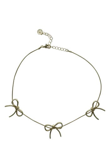 Olivia Welles My Bow Collar Necklace In Gold