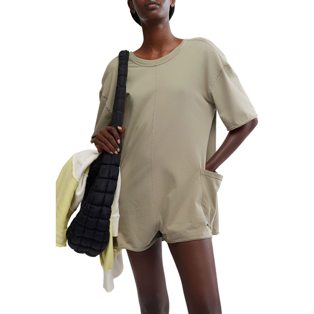 Free People Fp Movement Hot Shot Tee Romper In Green