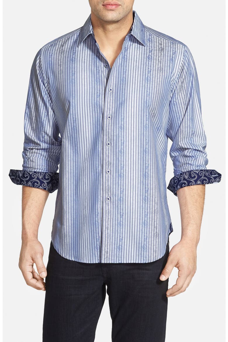 'Waterworld' Classic Fit Sport Shirt, Main, color, BLUE