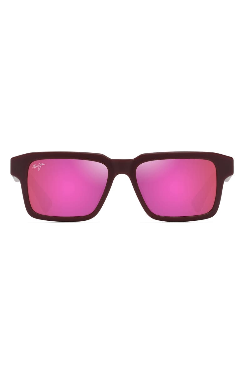 Maui Jim Kahiko 53mm PolarizedPlus2<sup>®</sup> Square Sunglasses, Main, color, Matte Burgundy