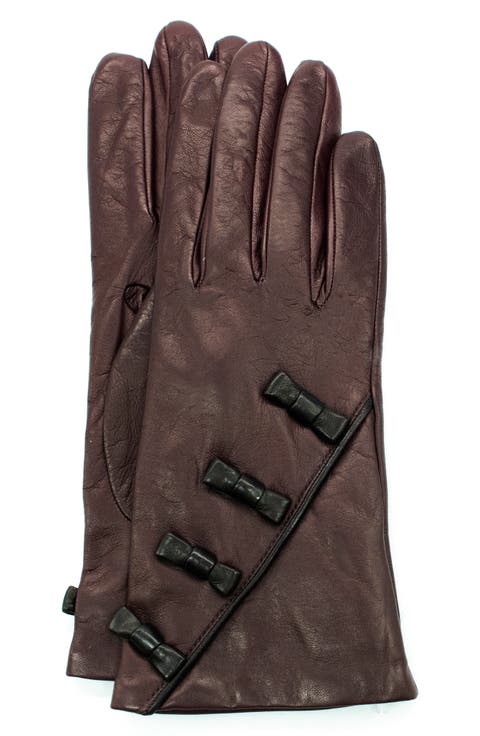 Bow Leather Gloves