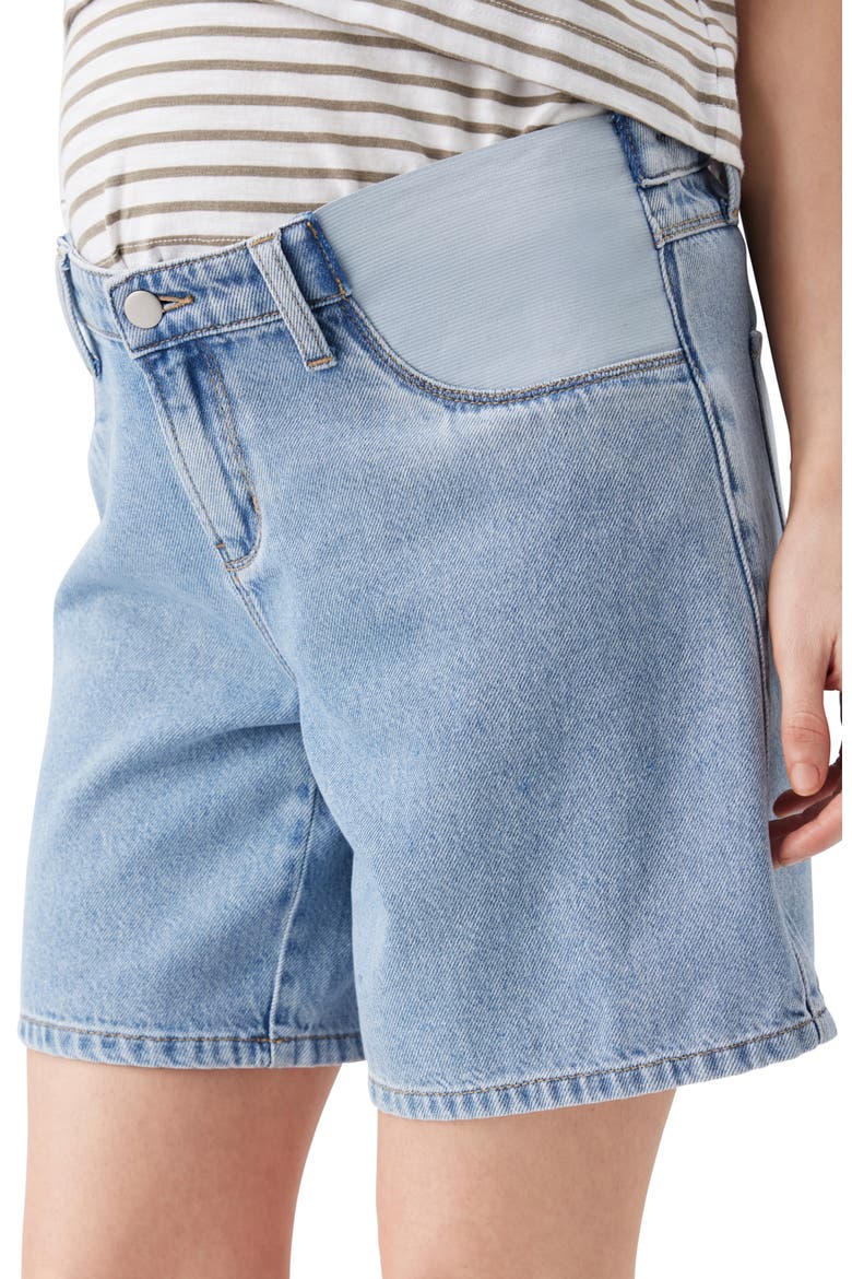 Dion Denim Maternity Shorts, Alternate, color, True Fade