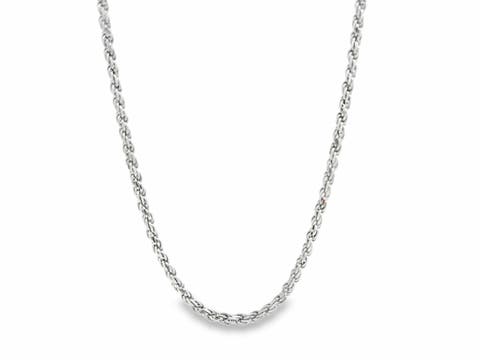 Sterling Silver Rope Chain Necklace, 22-Inch, 3.2 mm