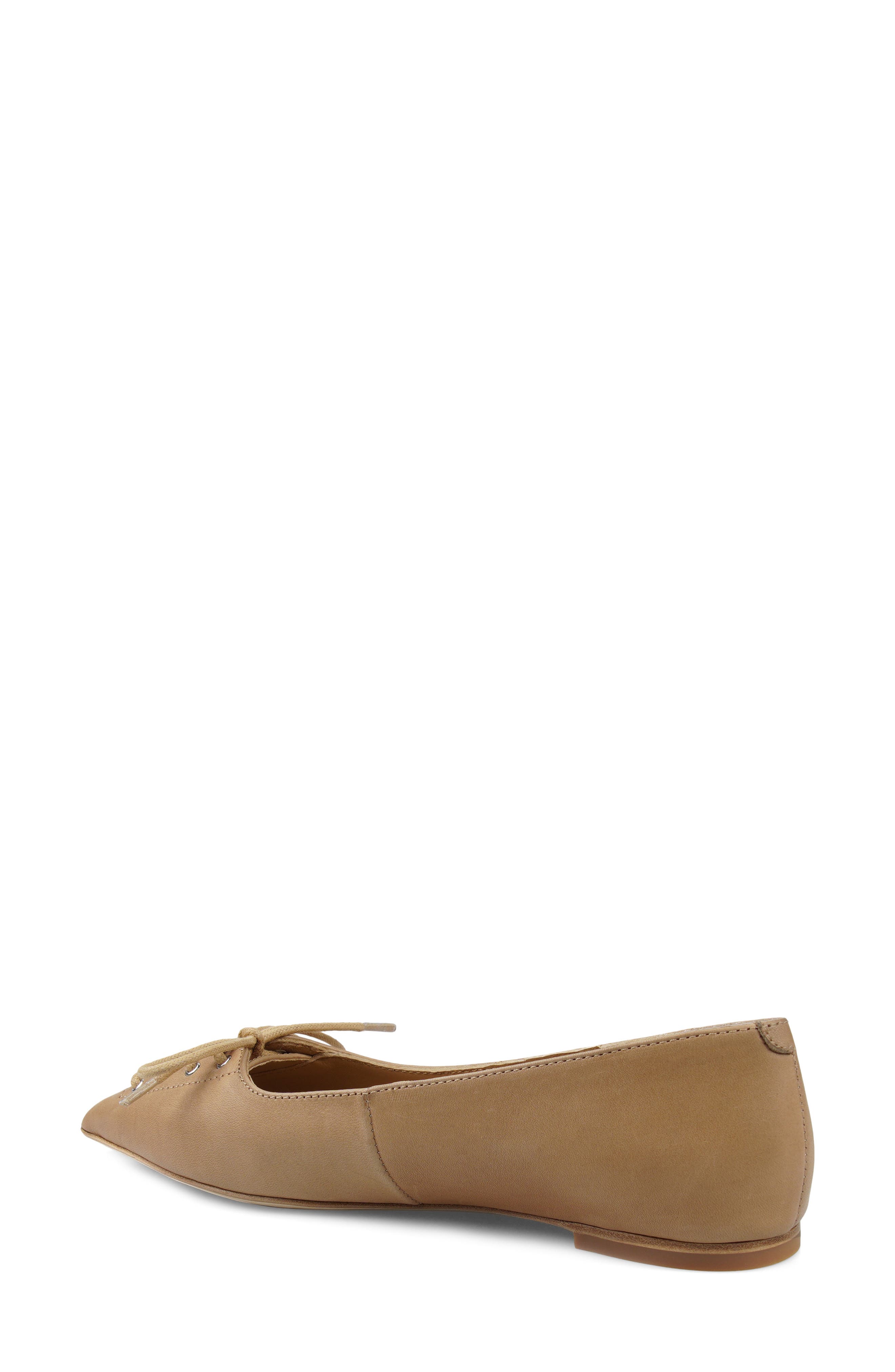 Arreza Lace-Up Pointed Toe Flat, Alternate, color, NATURAL