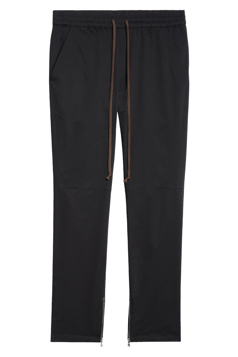 Marginal Moto Stretch Cotton Gabardine Pants, Alternate, color, BLACK