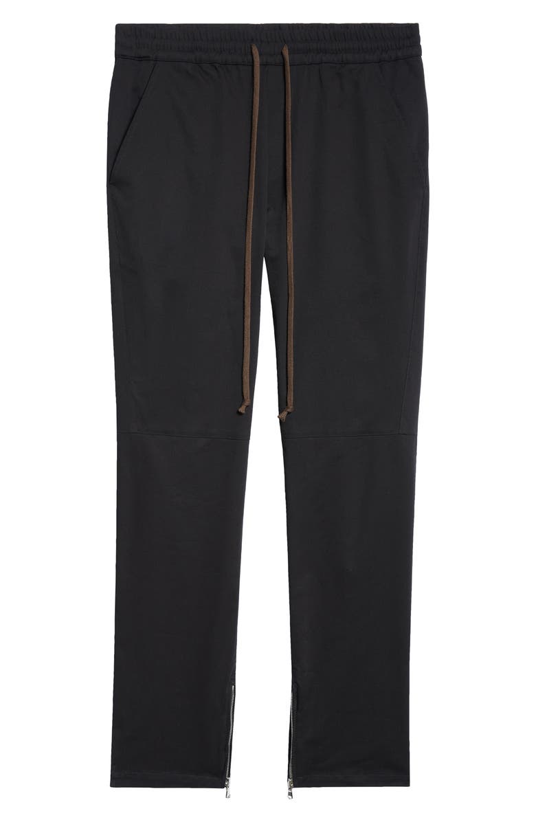 JKEEFER Marginal Moto Stretch Cotton Gabardine Pants, Alternate, color, Black