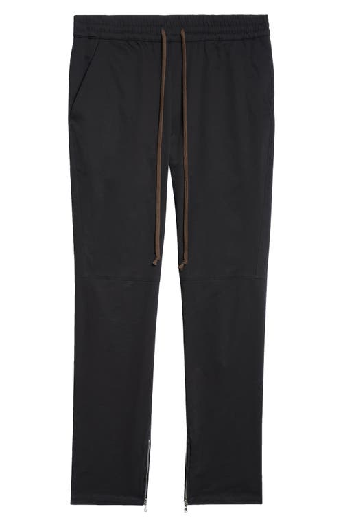 Jkeefer Marginal Moto Stretch Cotton Gabardine Pants In Black