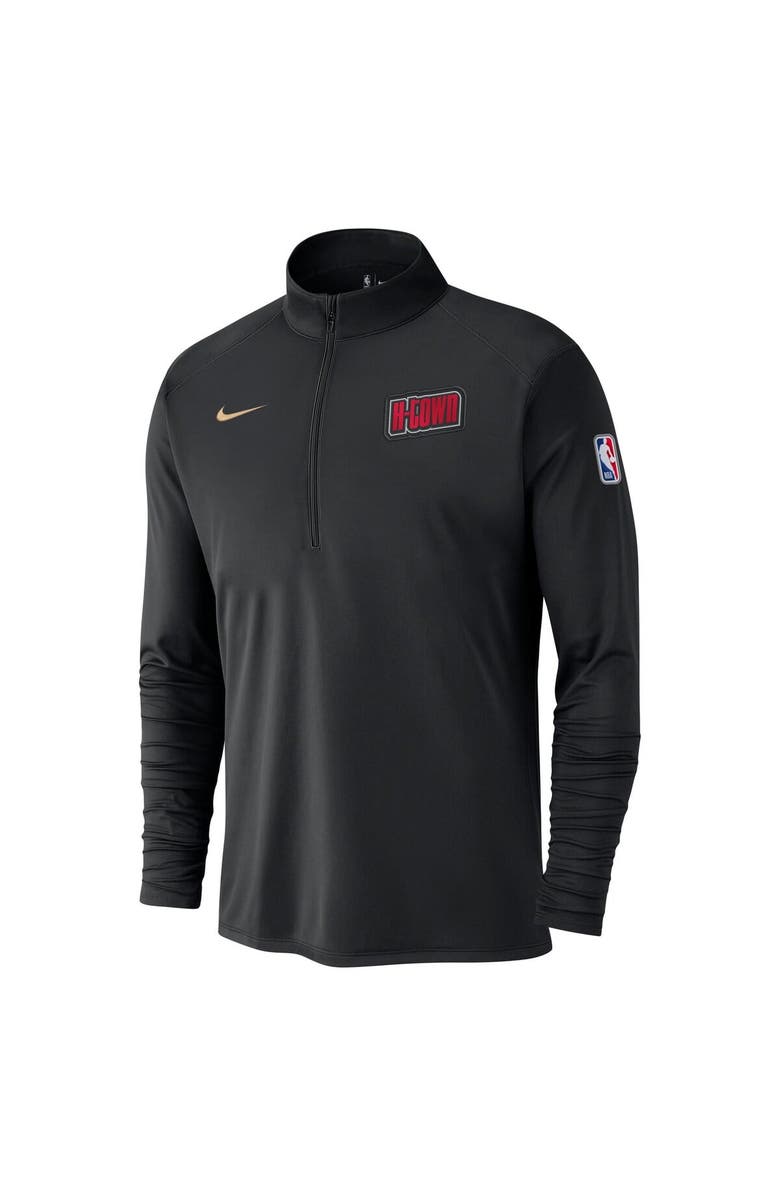 Nike Men's Nike Black Houston Rockets 2024/25 City Edition Authentic Coaches Performance Half-Zip Top, Alternate, color, 