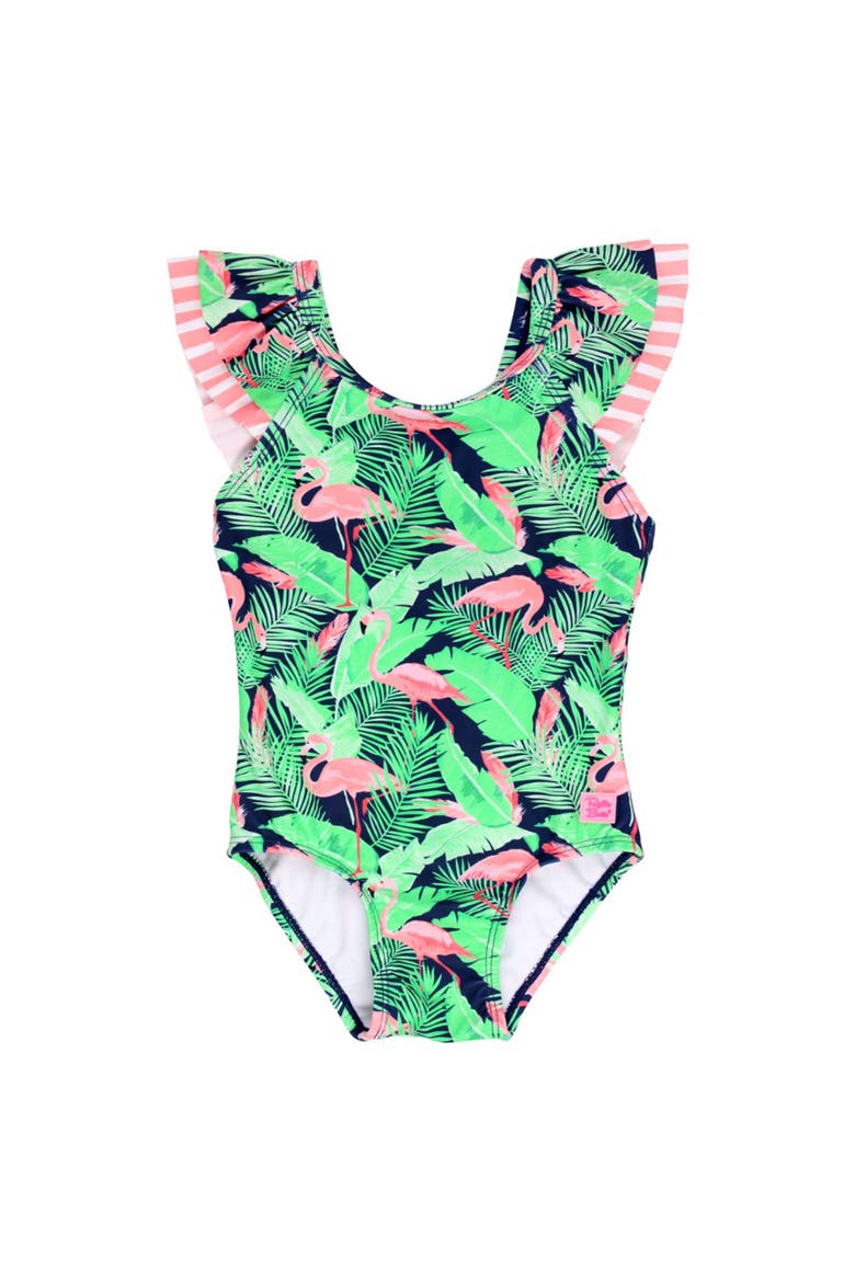 Baby Girls V-Back One Piece, Main, color, Flamingo Frenzy