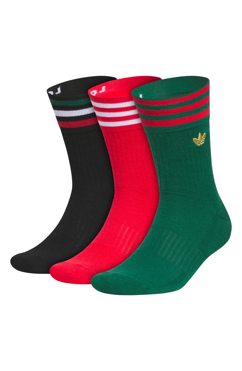 adidas Assorted 3-Pack Roller 3.0 Crew Socks, Main, color, 