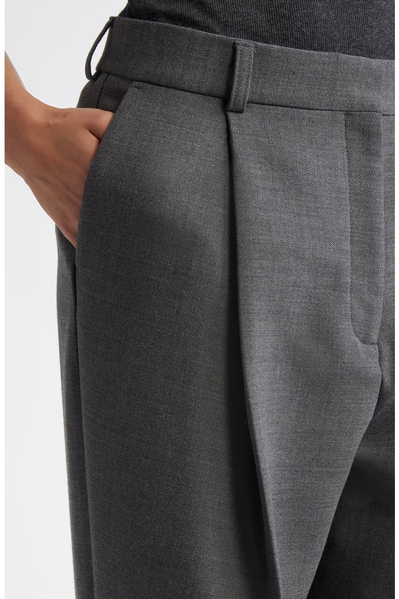 Pleated Straight Leg Pants, Alternate, color, GREY MELANGE