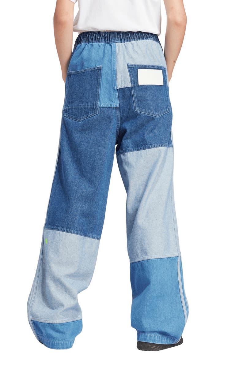 adidas x KSENIASCHNAIDER Patchwork Wide Leg Jeans, Alternate, color, 