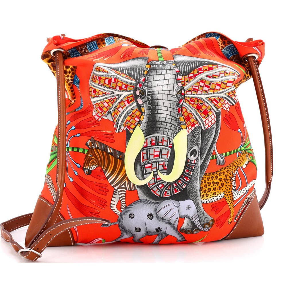 Pre-owned Hermes  Hermes Silky City Bag Printed Silk And Leather Pm In Multi