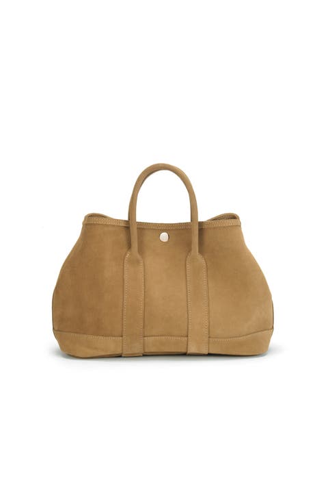Audrey Nubuck Suede Leather Top Handle Bag