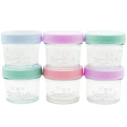Glass Baby Food Storage Jars w/ Lids (4 oz, 6-Pack)