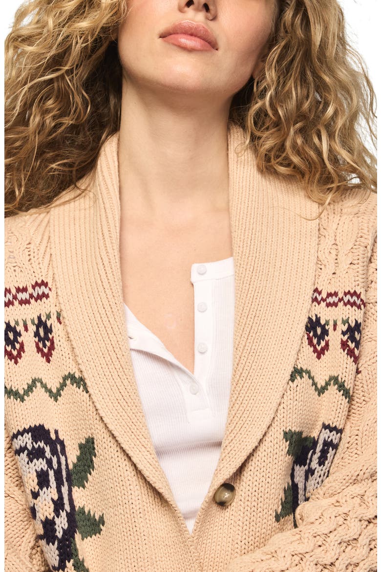 Floral Fair Isle Cardigan, Alternate, color, TOFU