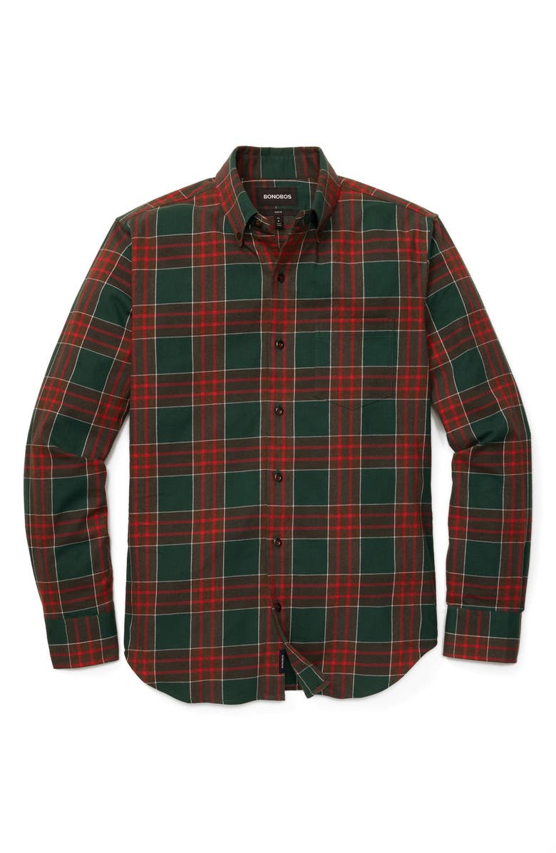 Bonobos Everyday Slim Fit Plaid Cotton Stretch Flannel Button-Down Shirt, Alternate, color,