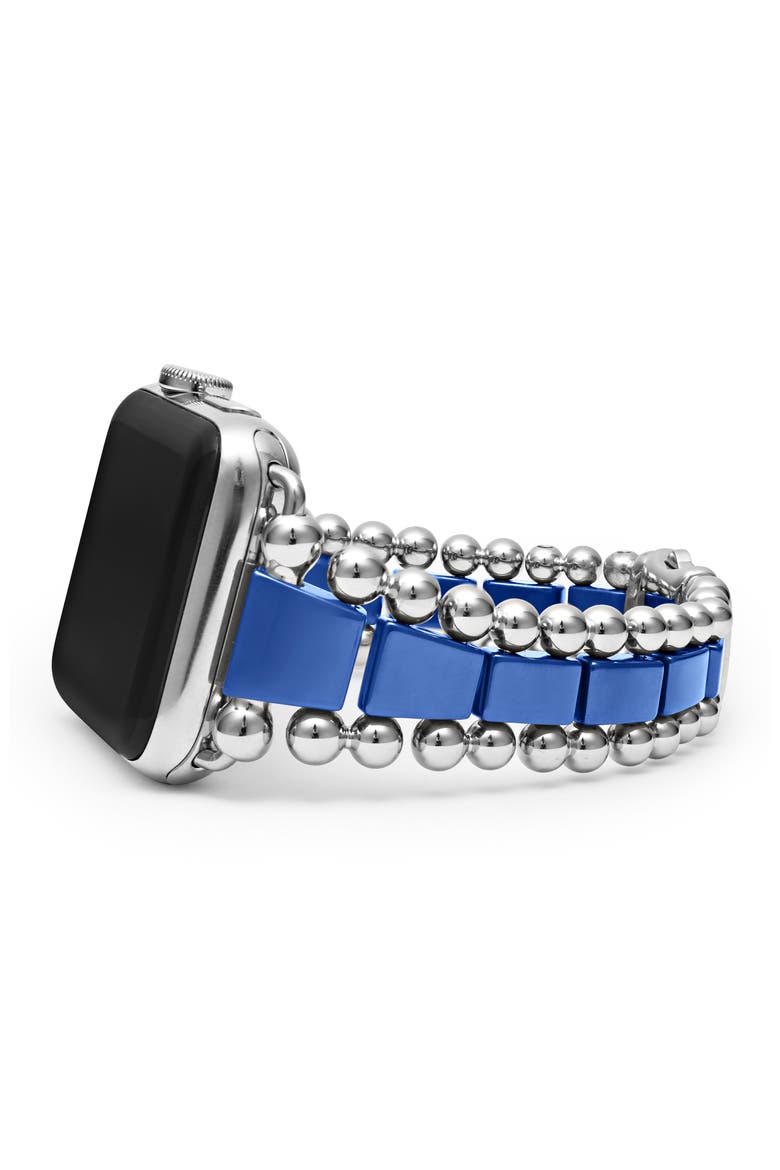 Smart Caviar Ceramic & Sterling Silver Apple Watch® Band, Alternate, color, ULTRAMARINE