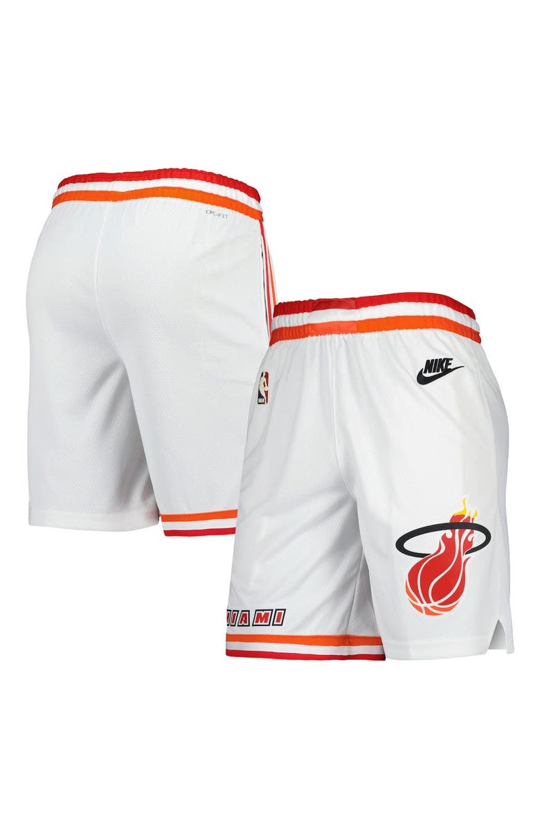Nike Men's Nike White Miami Heat 2022/23 Classic Edition Swingman Performance Shorts, Main, color,