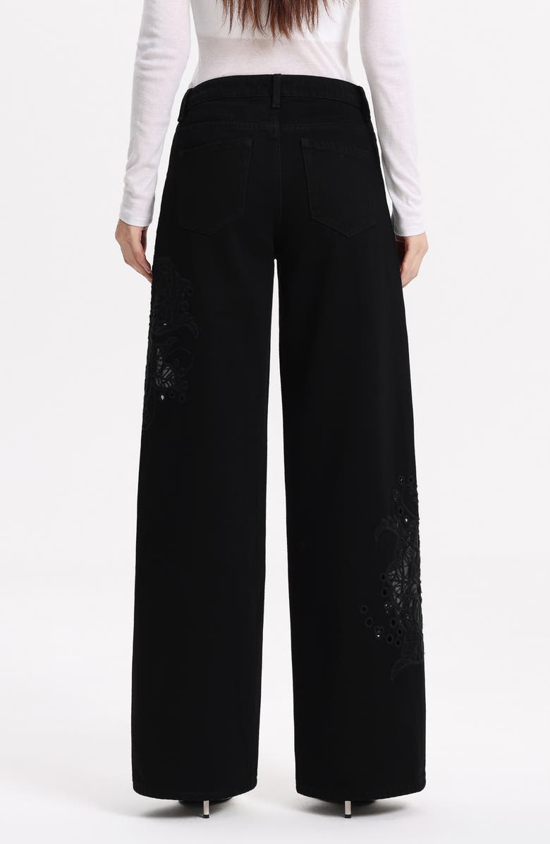 Bayeas High Waist Wide Leg Jeans, Alternate, color, Black