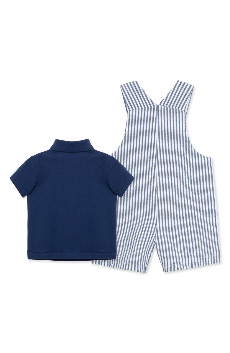 Little Me Lobster Polo & Overalls Set, Alternate, color, Navy