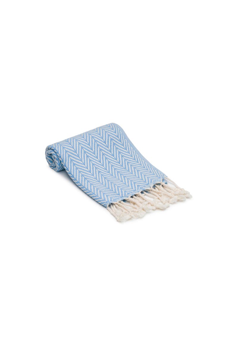 Herringbone Turkish Cotton Hand Towel Bundle, Alternate, color, Sky Blue