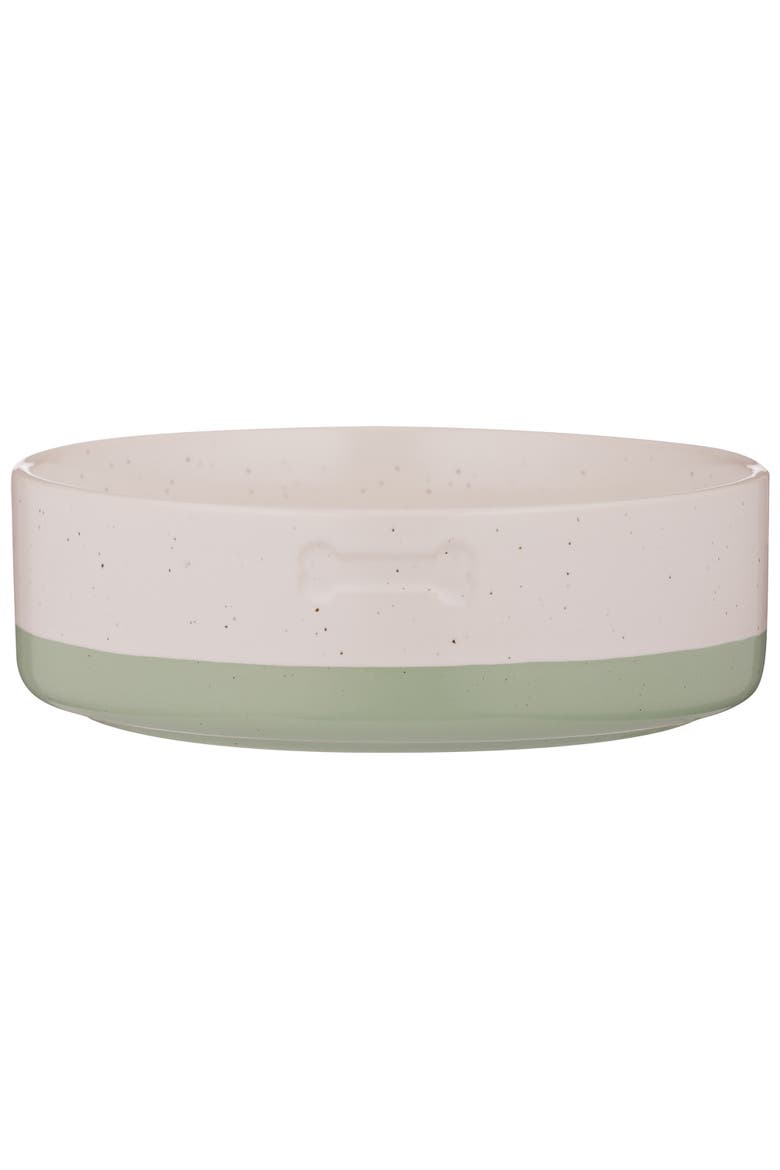 Speckle Dip Dog Bowl, 7 Inch, 28.7oz, Green, Cream, Main, color, Multicolored