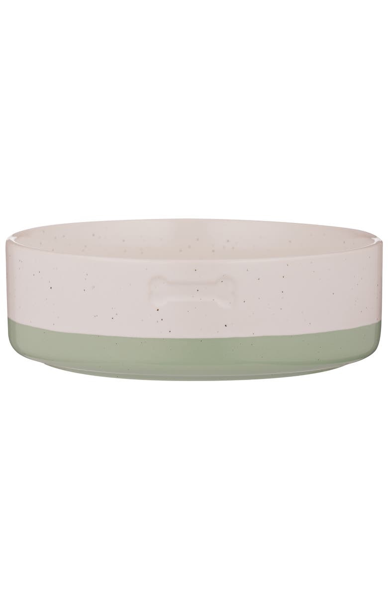 MASON CASH Speckle Dip Dog Bowl, 7 Inch, 28.7oz, Green, Cream, Main, color, Multicolored
