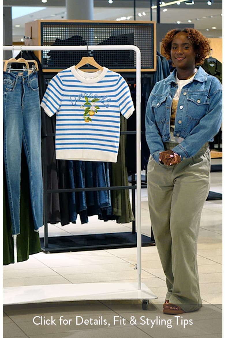 Lemoncello Stripe Short Sleeve Cotton Sweater video