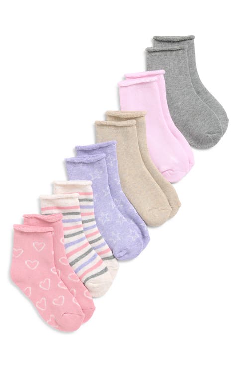 Kids' Assorted 6-Pack Hearts & Stars Crew Socks (Big Kid)