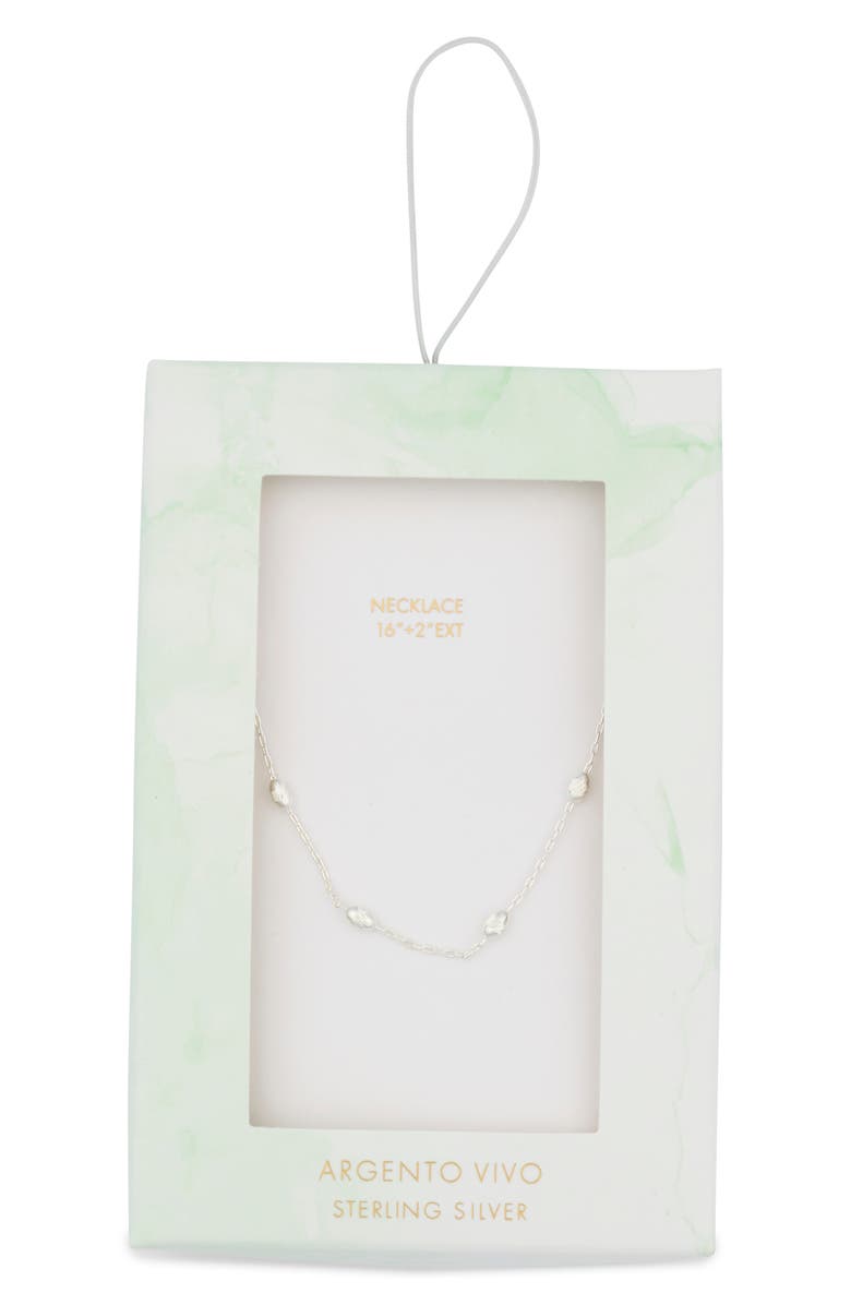 Argento Vivo Sterling Silver Diamond Cut Ball Station Necklace, Alternate, color, Silver