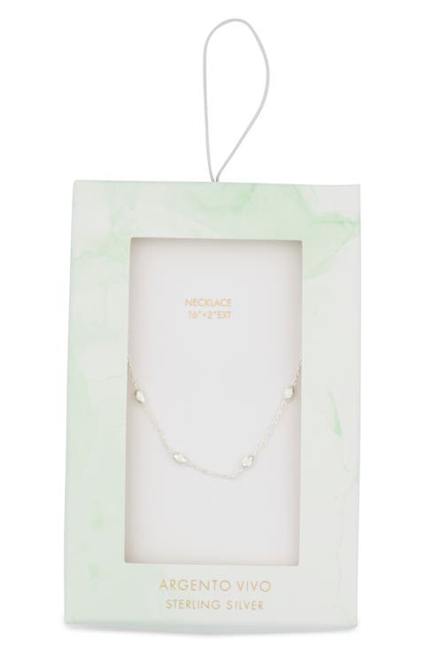 Diamond Cut Ball Station Necklace