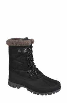 Mykos Faux Fur Lined Lace-Up Boot