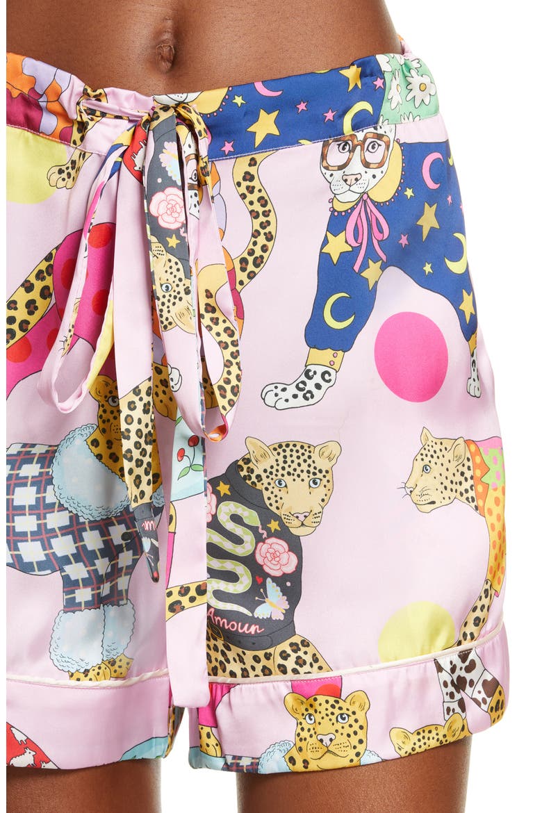 A Leopard Never Changes Its Spots Short Pajamas, Alternate, color, PINK