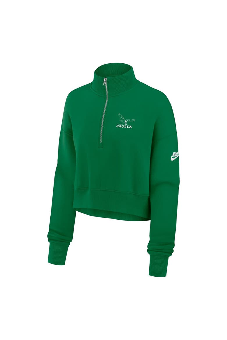 Women's Nike Kelly Green Philadelphia Eagles Phoenix Fleece Quarter-Zip Sweatshirt, Alternate, color, Kelly Green