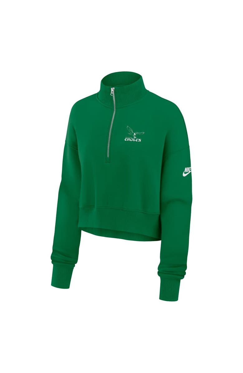 Nike Women's Nike Kelly Green Philadelphia Eagles Phoenix Fleece Quarter-Zip Sweatshirt, Alternate, color, Kelly Green