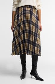 Barbour Ria Pleated Midi Skirt