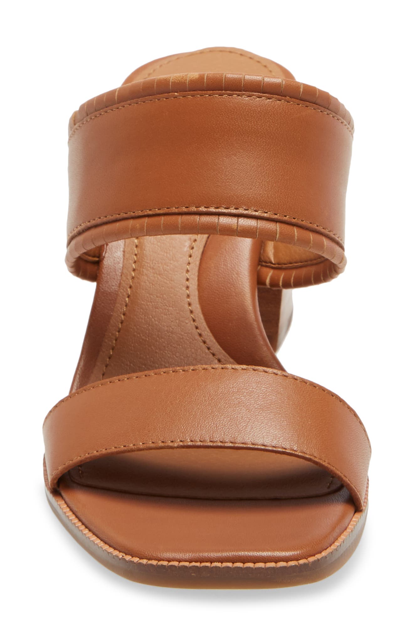 Kalina Block Heel Slide Sandal, Alternate, color, COGNAC LEATHER