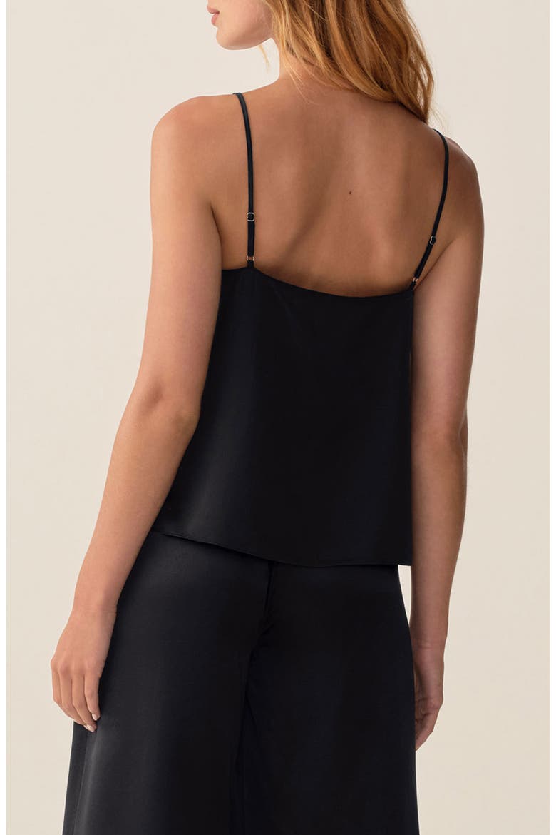 Silk Pajama Camisole, Alternate, color, BLACK