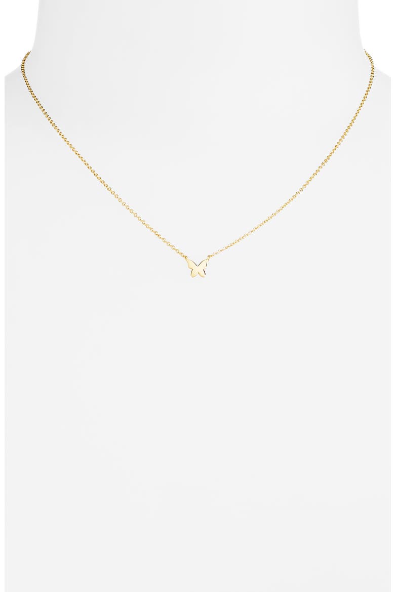 Butterfly Pendant Necklace, Alternate, color, GOLD