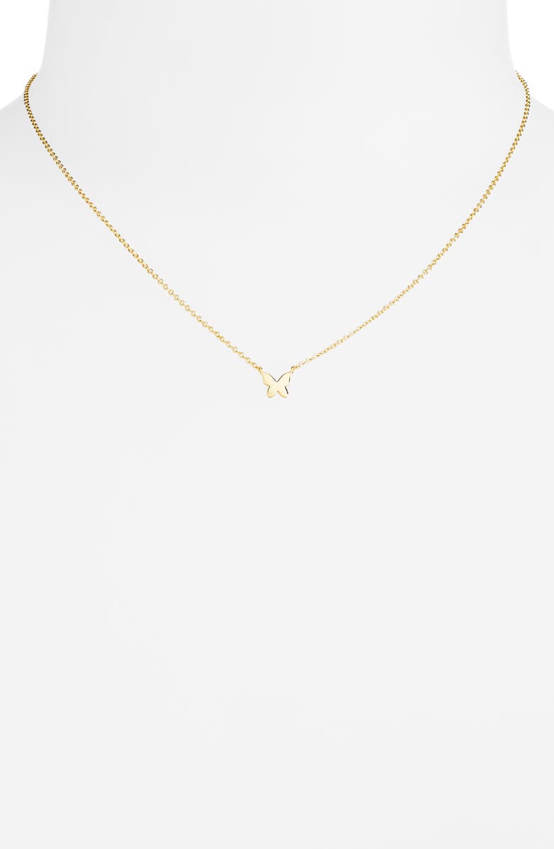 Argento Vivo Sterling Silver Butterfly Pendant Necklace, Alternate, color, Gold