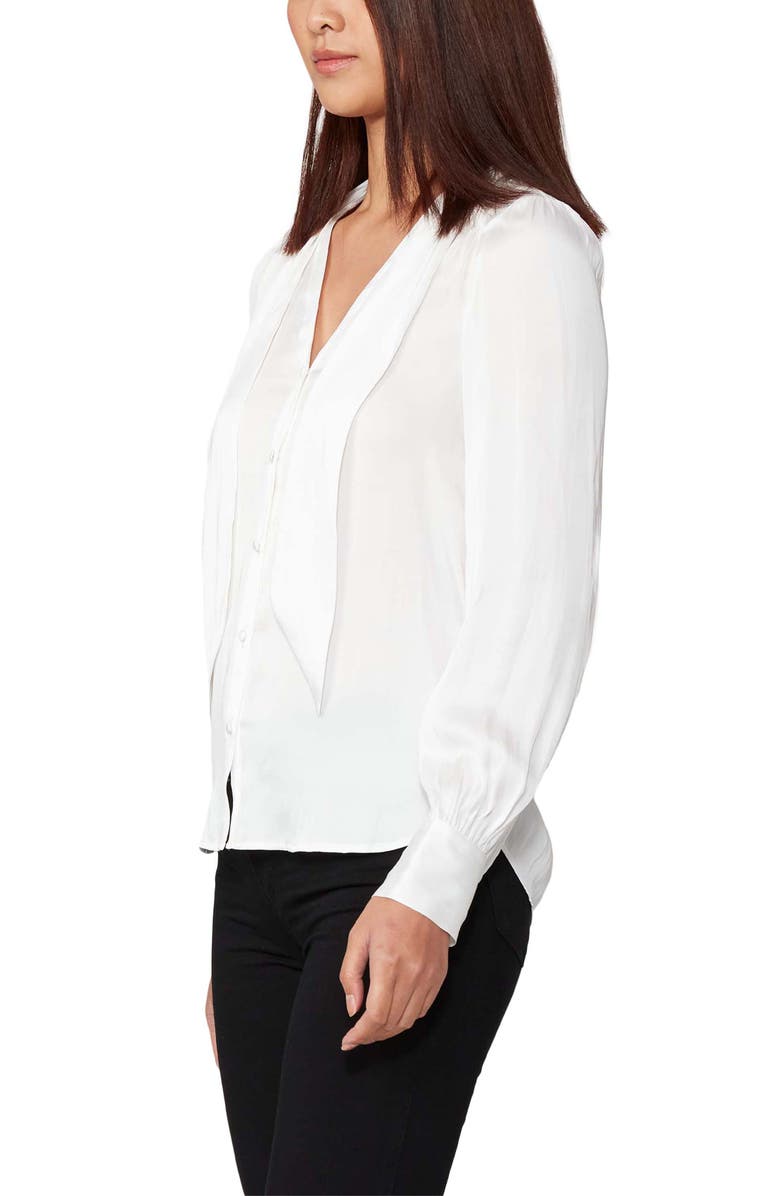 PAIGE Cleobelle Tie Neck Blouse, Alternate, color, White