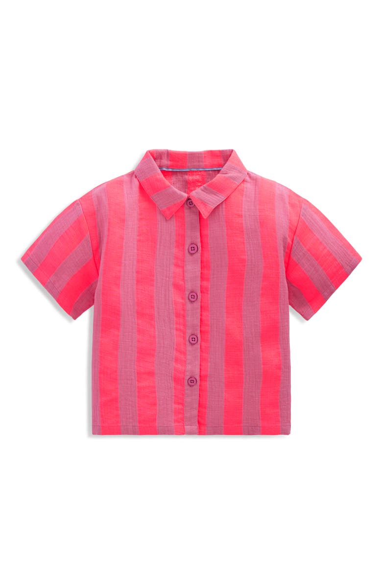 Kids' Stripe Cotton Button-Up Shirt, Main, color, FORMICA PINK STRIPE