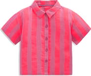 Mini Boden Kids' Stripe Cotton Button-Up Shirt
