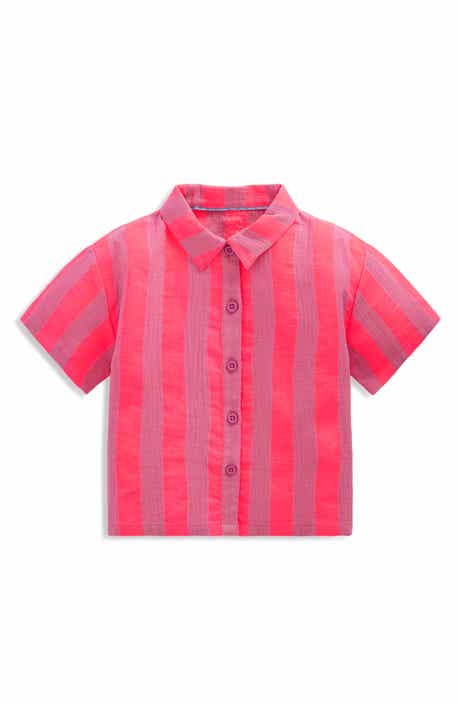 Kids' Stripe Cotton Button-Up Shirt