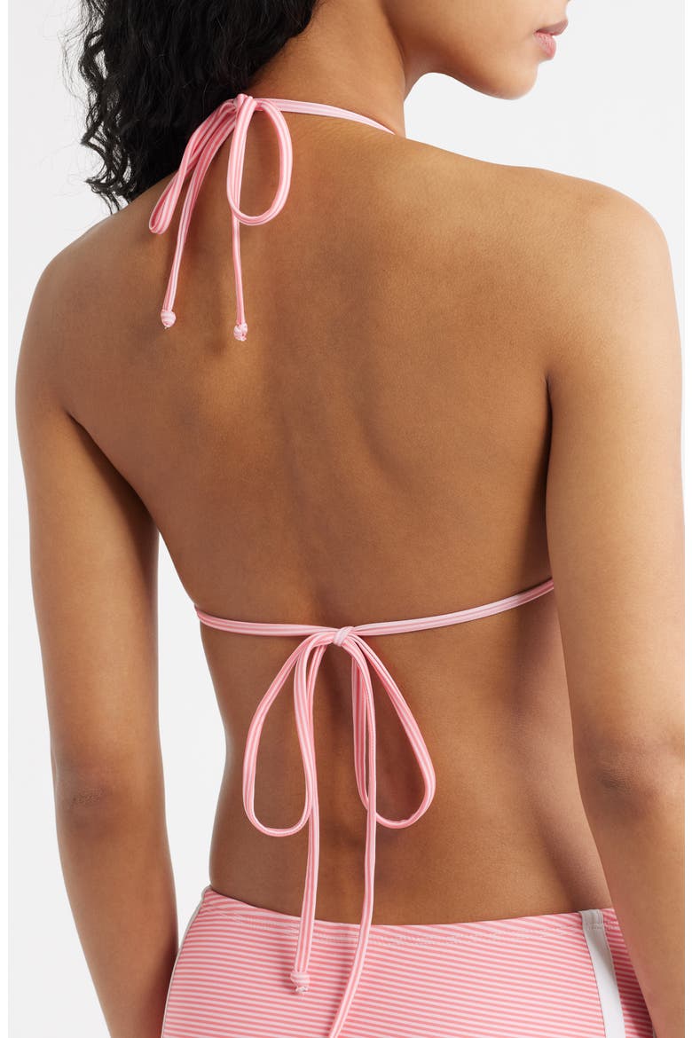 Belle Stripe Bikini Top, Main, color, PINK STRIPE