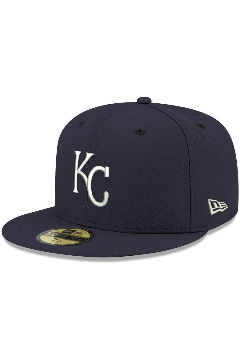 Men's New Era Navy Kansas City Royals White Logo 59FIFTY Fitted Hat, Main, color, Navy