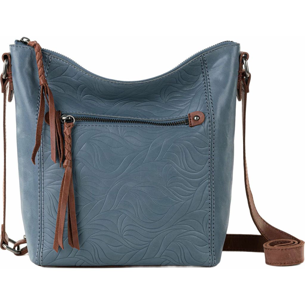 The Sak Ashland Leather Crossbody Bag in Maritime Wave Emboss  product